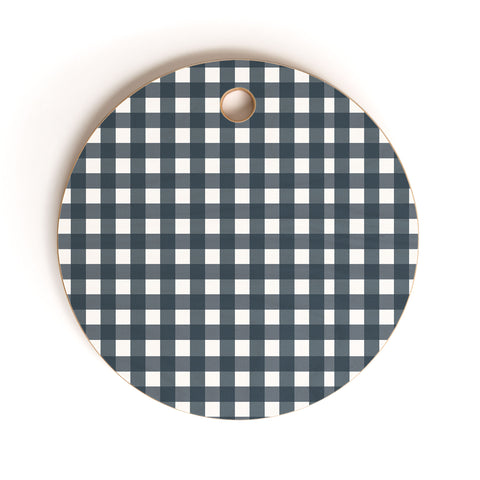 Allyson Johnson Navy Check Cutting Board Round