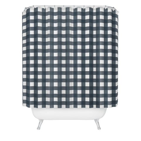 Allyson Johnson Navy Check Shower Curtain