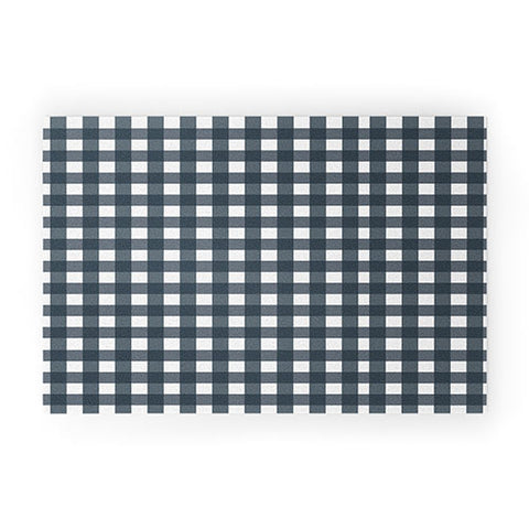 Allyson Johnson Navy Check Welcome Mat