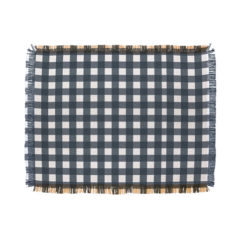 Allyson Johnson Navy Check Throw Blanket