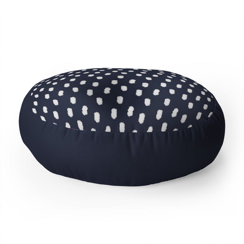 Allyson Johnson Navy Strokes Floor Pillow Round
