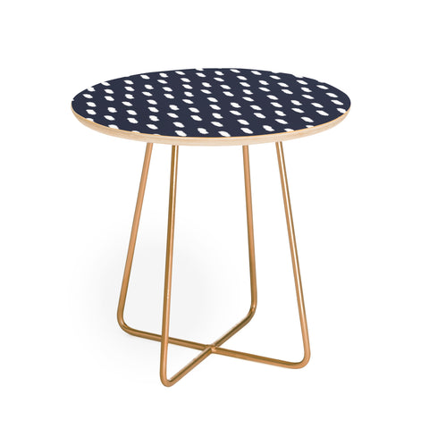 Allyson Johnson Navy Strokes Round Side Table