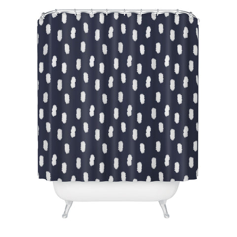 Allyson Johnson Navy Strokes Shower Curtain