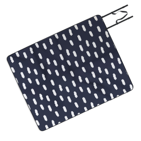 Allyson Johnson Navy Strokes Picnic Blanket
