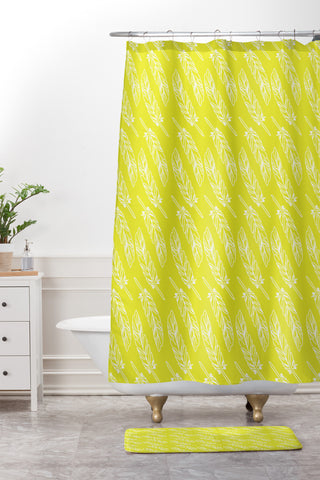 Allyson Johnson Neon Feathers Shower Curtain And Mat