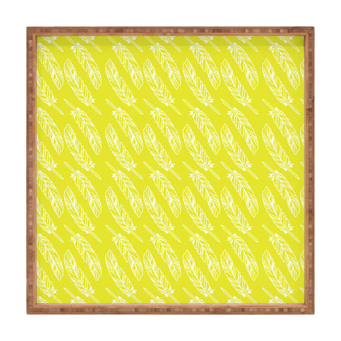 Allyson Johnson Neon Feathers Square Tray