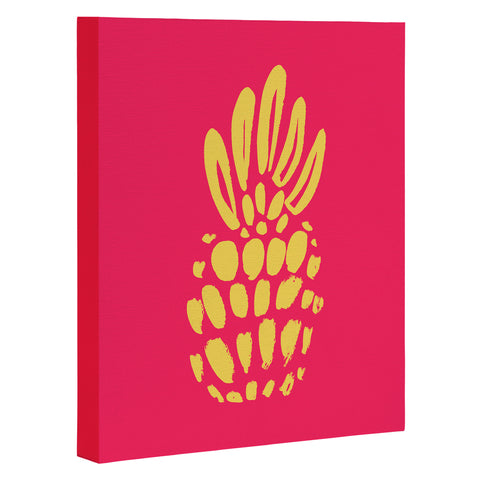 Allyson Johnson Neon Pineapple Art Canvas