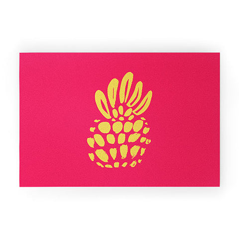 Allyson Johnson Neon Pineapple Welcome Mat
