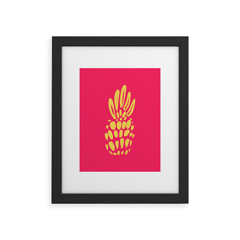 Allyson Johnson Neon Pineapple Framed Art Print