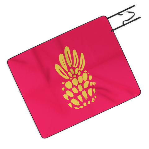Allyson Johnson Neon Pineapple Picnic Blanket