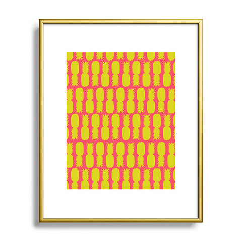 Allyson Johnson Neon Pineapples Metal Framed Art Print