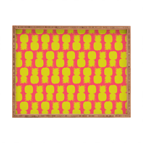 Allyson Johnson Neon Pineapples Rectangular Tray