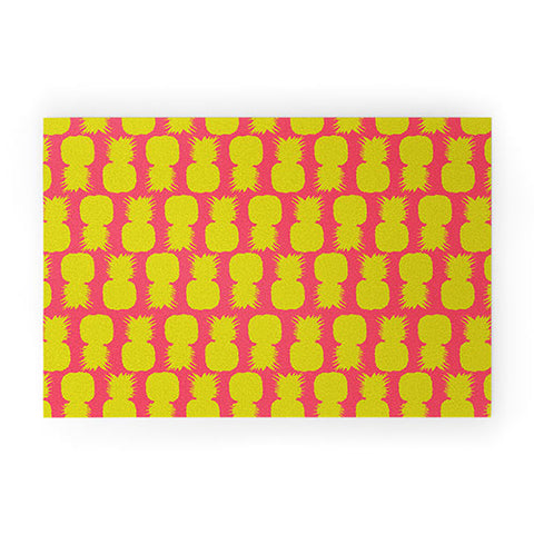 Allyson Johnson Neon Pineapples Welcome Mat