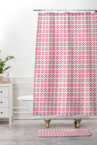 Allyson Johnson Neon Pink Shower Curtain And Mat