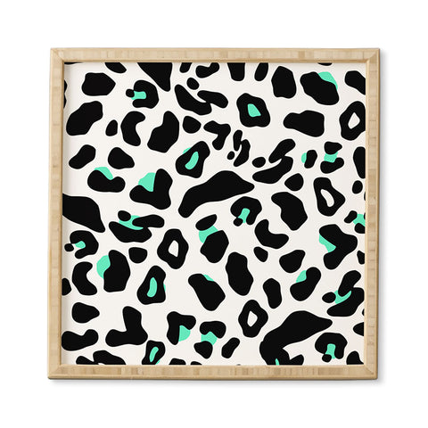 Allyson Johnson Neon Turquoise Leopard Framed Wall Art