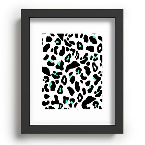Allyson Johnson Neon Turquoise Leopard Recessed Framing Rectangle