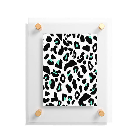 Allyson Johnson Neon Turquoise Leopard Floating Acrylic Print
