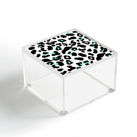 Allyson Johnson Neon Turquoise Leopard Acrylic Box