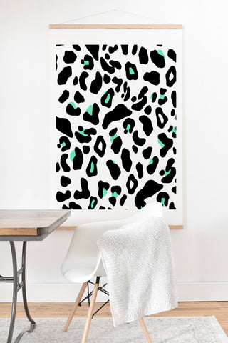 Allyson Johnson Neon Turquoise Leopard Art Print And Hanger