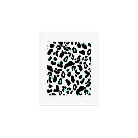 Allyson Johnson Neon Turquoise Leopard Art Print