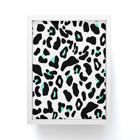 Allyson Johnson Neon Turquoise Leopard Framed Mini Art Print