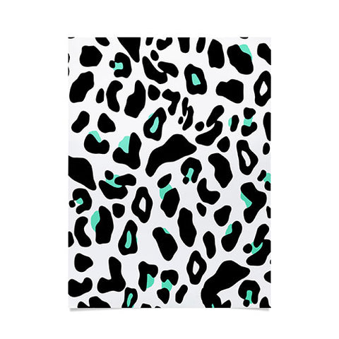 Allyson Johnson Neon Turquoise Leopard Poster