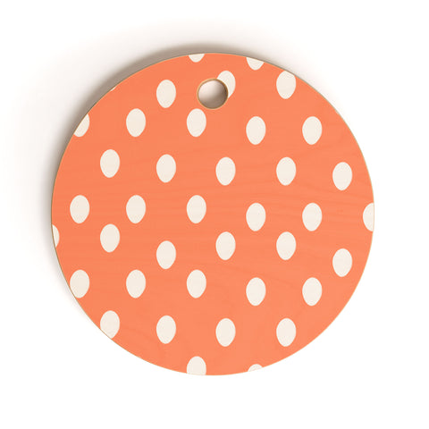 Allyson Johnson Orange halloween dots Cutting Board Round
