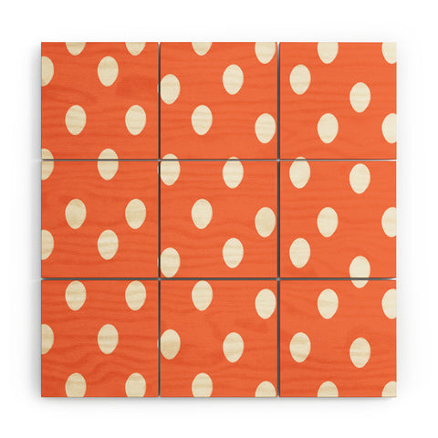 Allyson Johnson Orange halloween dots Wood Wall Mural