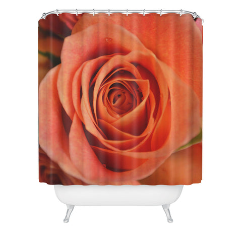 Allyson Johnson Orange Rose Bud Shower Curtain