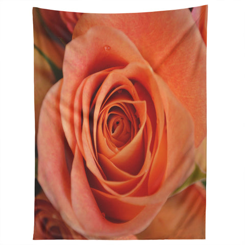 Allyson Johnson Orange Rose Bud Tapestry