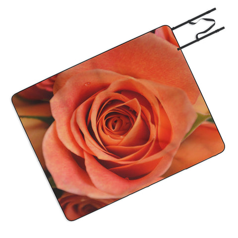 Allyson Johnson Orange Rose Bud Picnic Blanket