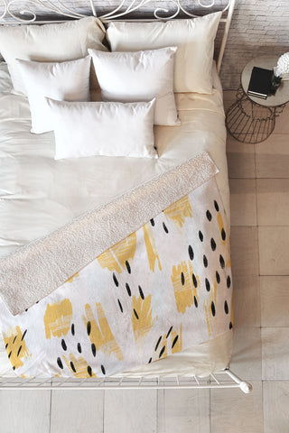 Allyson Johnson Paige Bold Abstract Fleece Throw Blanket