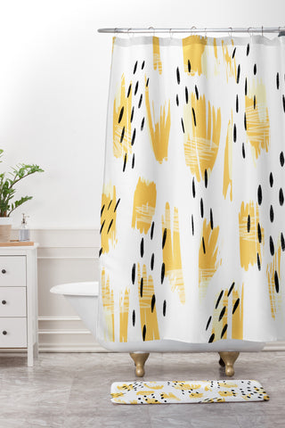 Allyson Johnson Paige Bold Abstract Shower Curtain And Mat