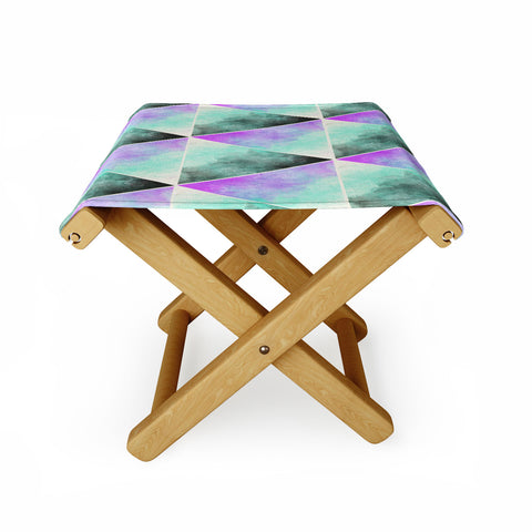 Allyson Johnson Painted Triangles Folding Stool