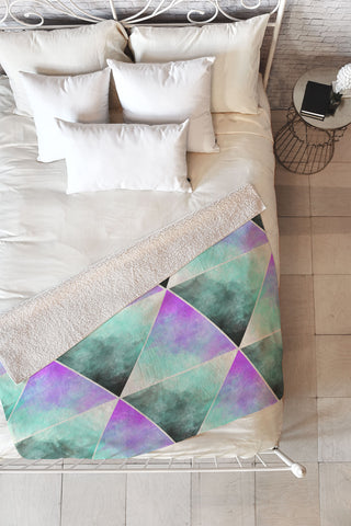 Allyson Johnson Painted Triangles Fleece Throw Blanket