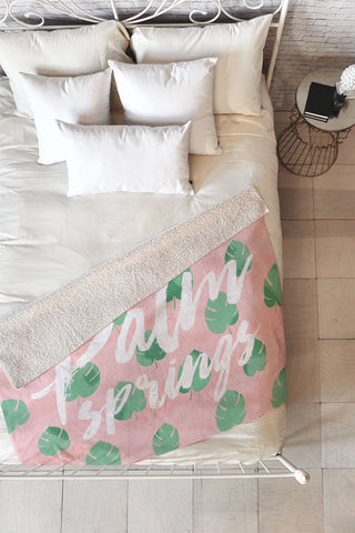 Allyson Johnson Palm Leaves Palm Springs Fleece Throw Blanket