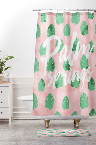 Allyson Johnson Palm Leaves Palm Springs Shower Curtain And Mat