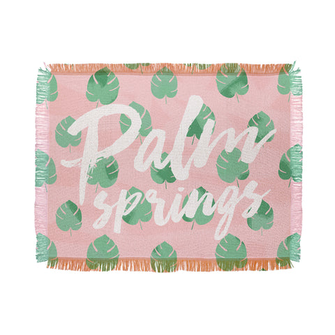 Allyson Johnson Palm Leaves Palm Springs Throw Blanket