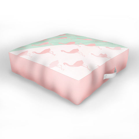 Allyson Johnson Palm Spring Flamingos Outdoor Floor Cushion