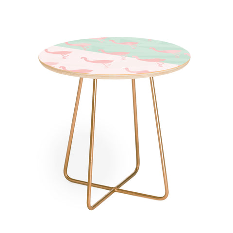 Allyson Johnson Palm Spring Flamingos Round Side Table