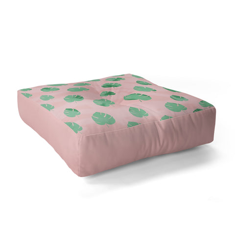 Allyson Johnson Palm Spring Leaves 2 Floor Pillow Square