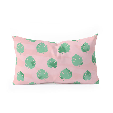 Allyson Johnson Palm Spring Leaves 2 Oblong Throw Pillow
