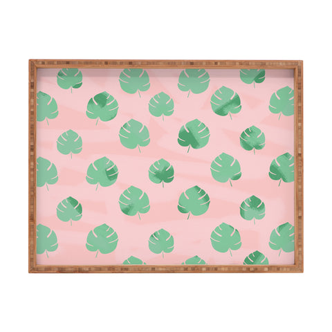 Allyson Johnson Palm Spring Leaves 2 Rectangular Tray