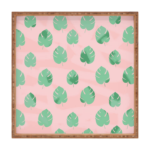 Allyson Johnson Palm Spring Leaves 2 Square Tray