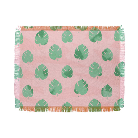 Allyson Johnson Palm Spring Leaves 2 Throw Blanket