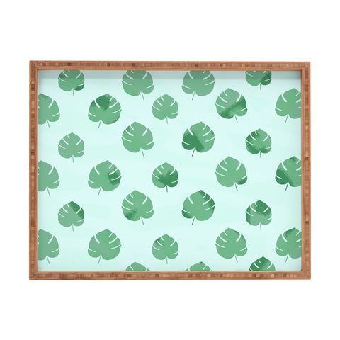Allyson Johnson Palm Spring Leaves Rectangular Tray