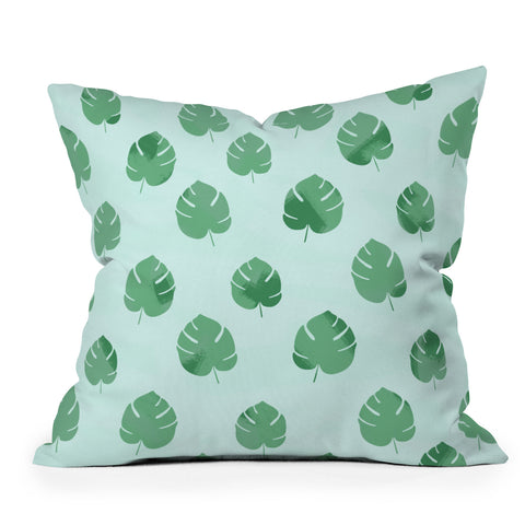 Allyson Johnson Palm Spring Leaves Throw Pillow