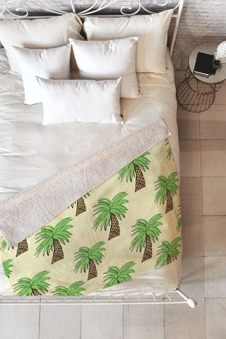 Allyson Johnson Palm Tree Party Fleece Throw Blanket