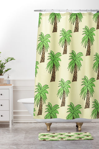 Allyson Johnson Palm Tree Party Shower Curtain And Mat