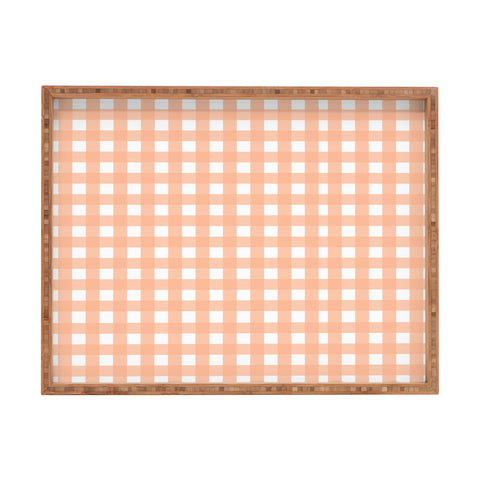 Allyson Johnson Peach check Rectangular Tray